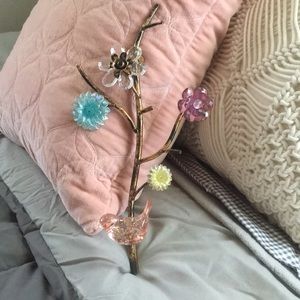 Flower and bird wall hook
